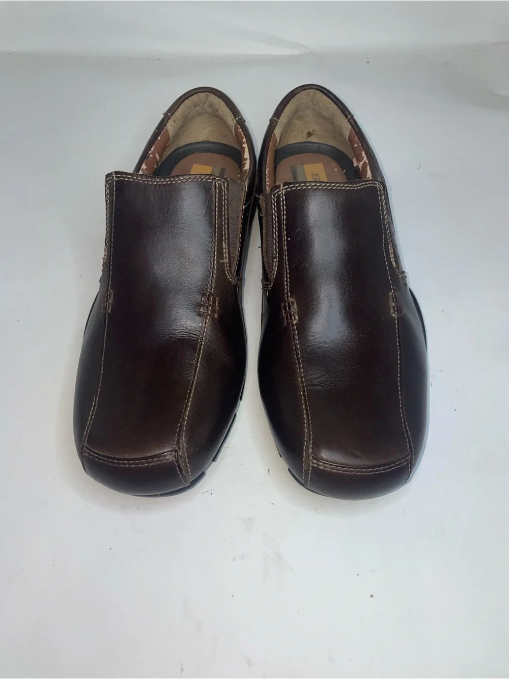 Skechers Men's Slip-On Dragon Embossed Leather Loafers - Dark Brown